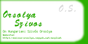 orsolya szivos business card